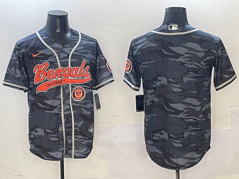 Men Cincinnati Bengals Blank Camo Joint Name 2025 Nike Limited NFL Jersey style 3